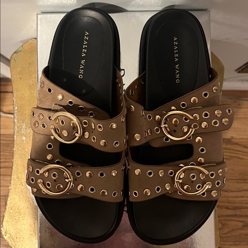 Women's Brown Slide Sandals